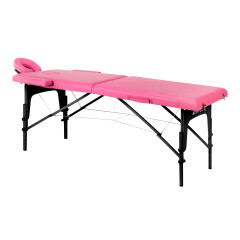 Klappbare Massageliege aus Holz Komfort Activ Fizjo 2 Segmente rosa schwarz Holz