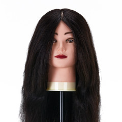Friseur-Trainingskopf von Gabbiano WZ1 mit echtem Haar, Farbe 1#, Länge 20"
