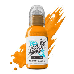 World Famous Limitless Tattoofarben - Medium Yellow 3 30ml