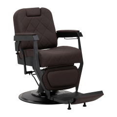 Gabbiano Bruno Brauner Barberstuhl mit schwarzem Gestell