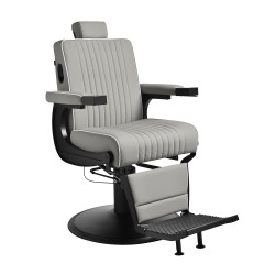 Gabbiano Levi Barber's Stuhl Grau mit schwarzem Gestell ohne Naht hinten