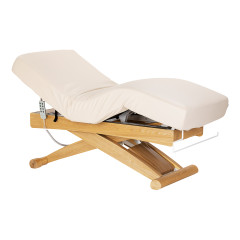 SPA-Liege Sillon Siesta cremefarben mit hellbraunem Untergestell
