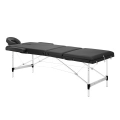 Klappbare Massageliege Aluminium BALANCE 3 Segmente Schwarz