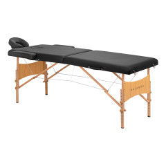 Klappbare Massageliege Holz BALANCE 2 Segmente 190x70 Schwarz