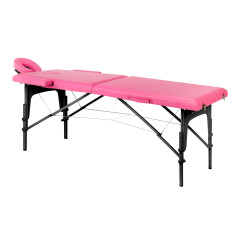 Klappbare Massageliege Holz BALANCE 2 Segmente rosa schwarzes