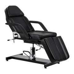 Hydraulische Kosmetikliege für die Pediküre Sillon 210 mit Schaukelmechanismus und geteiltem Fußstützteil schwarz