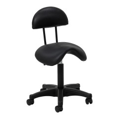 Kosmetikhocker 6001 schwarz mit schwarzem Sockel 