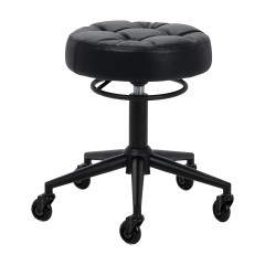 Friseurhocker Gabbiano D054 schwarz mit schwarzem Untergestell