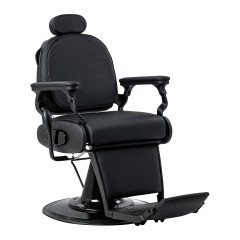 Barberstuhl mit Massagefunktion Gabbiano Francesco schwarz mit schwarzem Untergestell