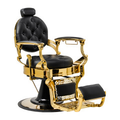 Barberstuhl Gabbiano Niccolo Schwarz mit goldenem Sockel