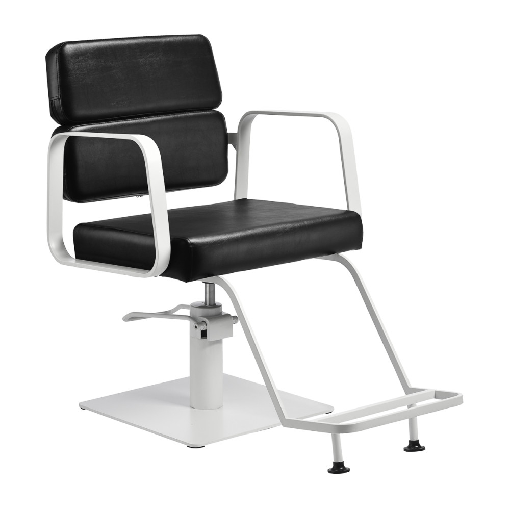 Gabbiano Friseurstuhl Porto Weiß Schwarz main product photo