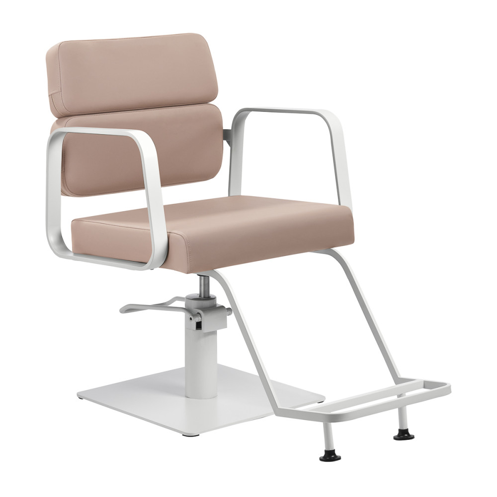 Gabbiano Friseurstuhl Porto Weiß Beige main product photo
