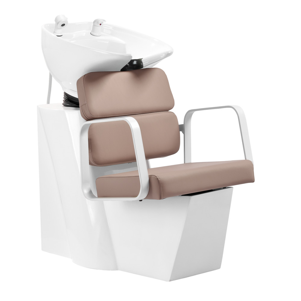 Friseurwaschstation Porto Weiß Beige main product photo
