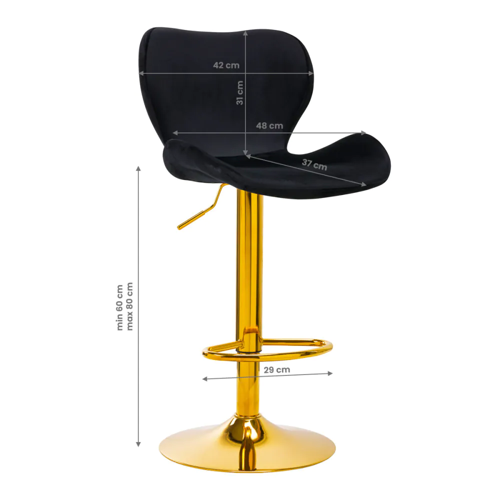 BAR HOCKER QS-B15 VELVET SCHWARZ